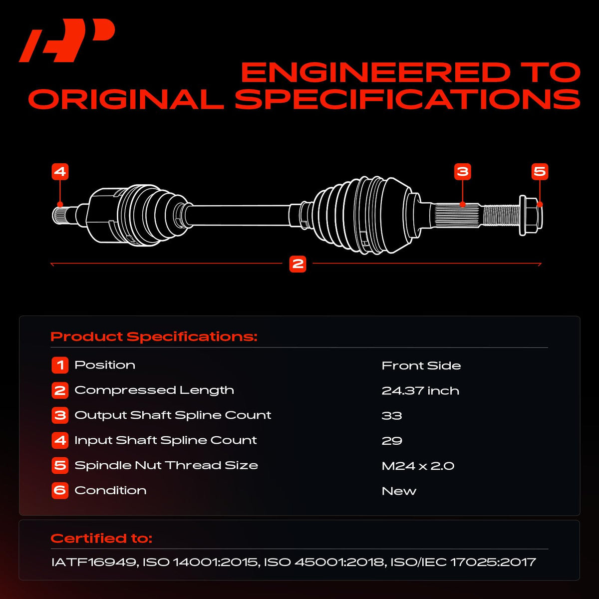 Front CV Axle Shaft Assembly C4105