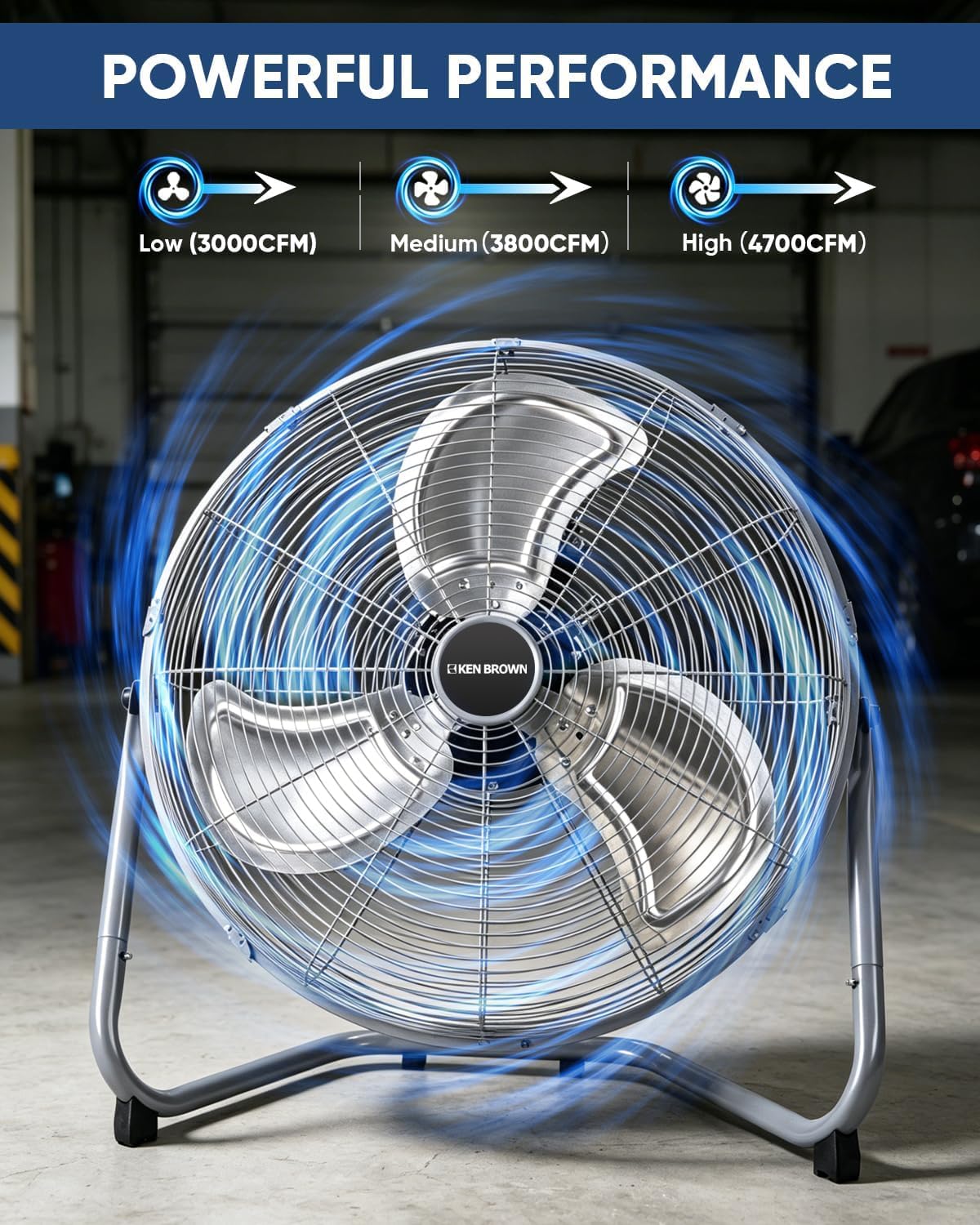 20 Inch 3 Speeds High Velocity Box Fan J802