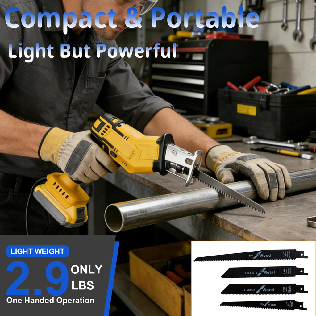 Cordless Reciprocating Saw with 4 Blades Kit W841