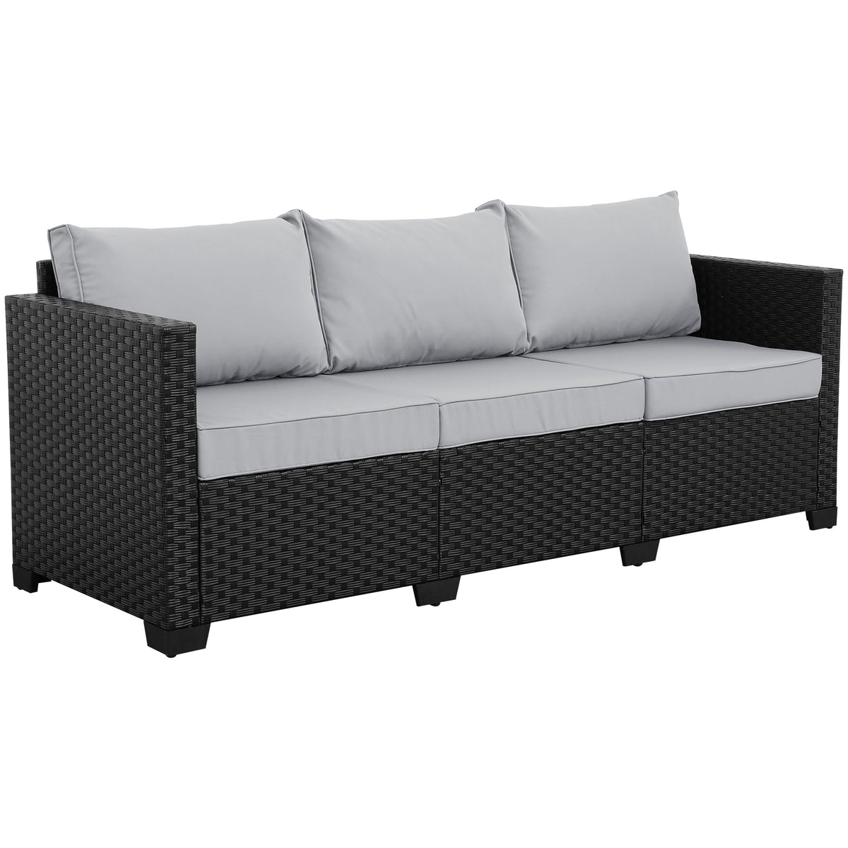 Light Grey 3-seat Outdoor Sofa with Waterproof Cover R2463
