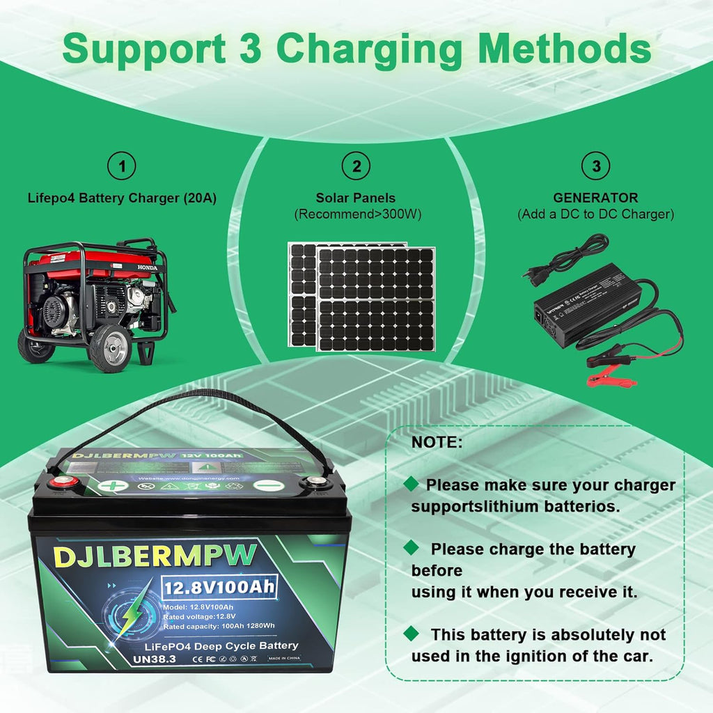 12.8V 100Ah LiFePO4 Lithium Battery W590226