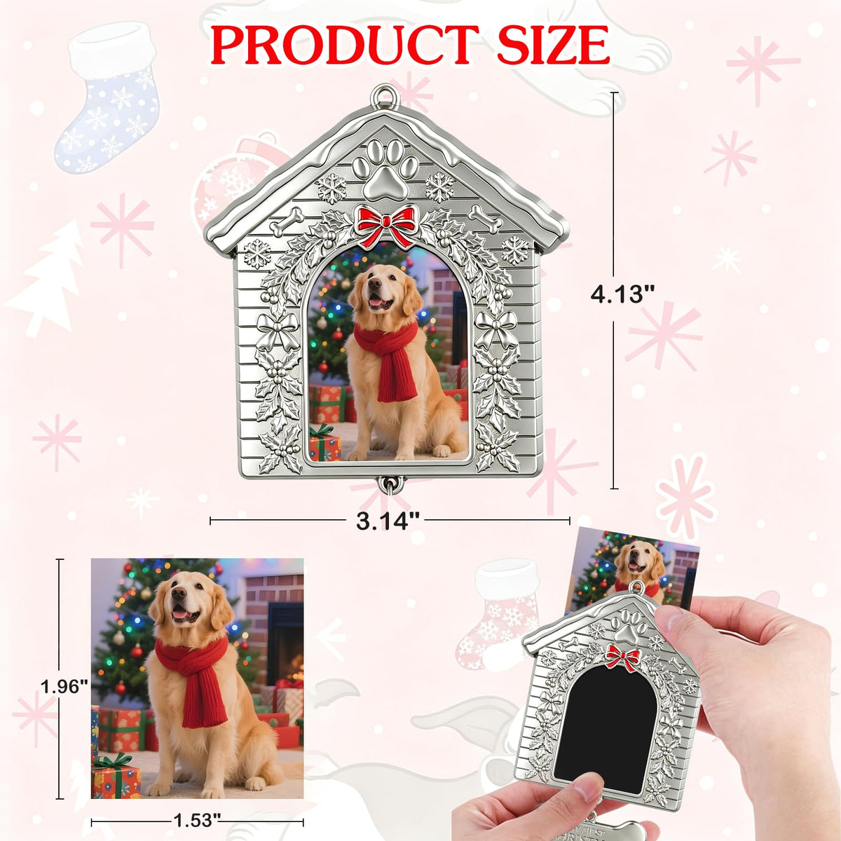 Dog First Christmas Ornament 2026 Metal Photo Frame J542948