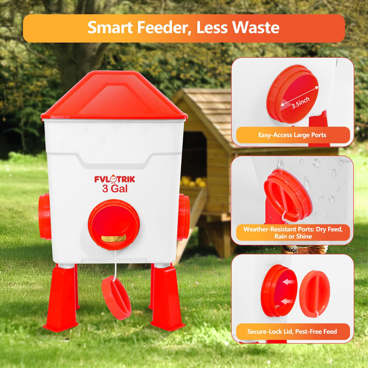 3 Gallon Chicken Waterer and Feeder Set K7697