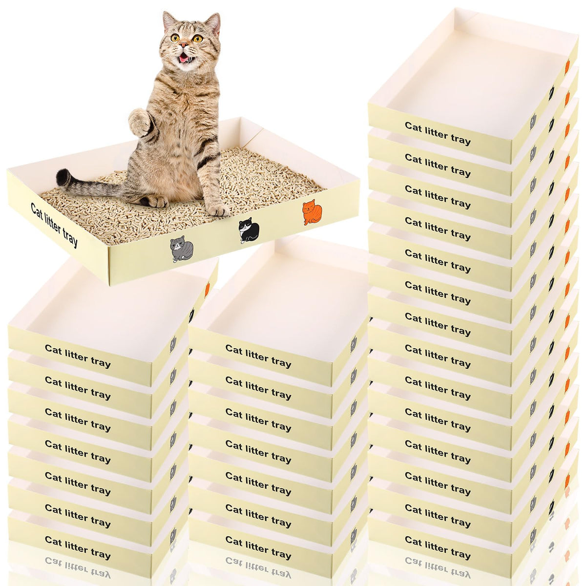 30 Pack Foldable Disposable Cat Litter Box E1759