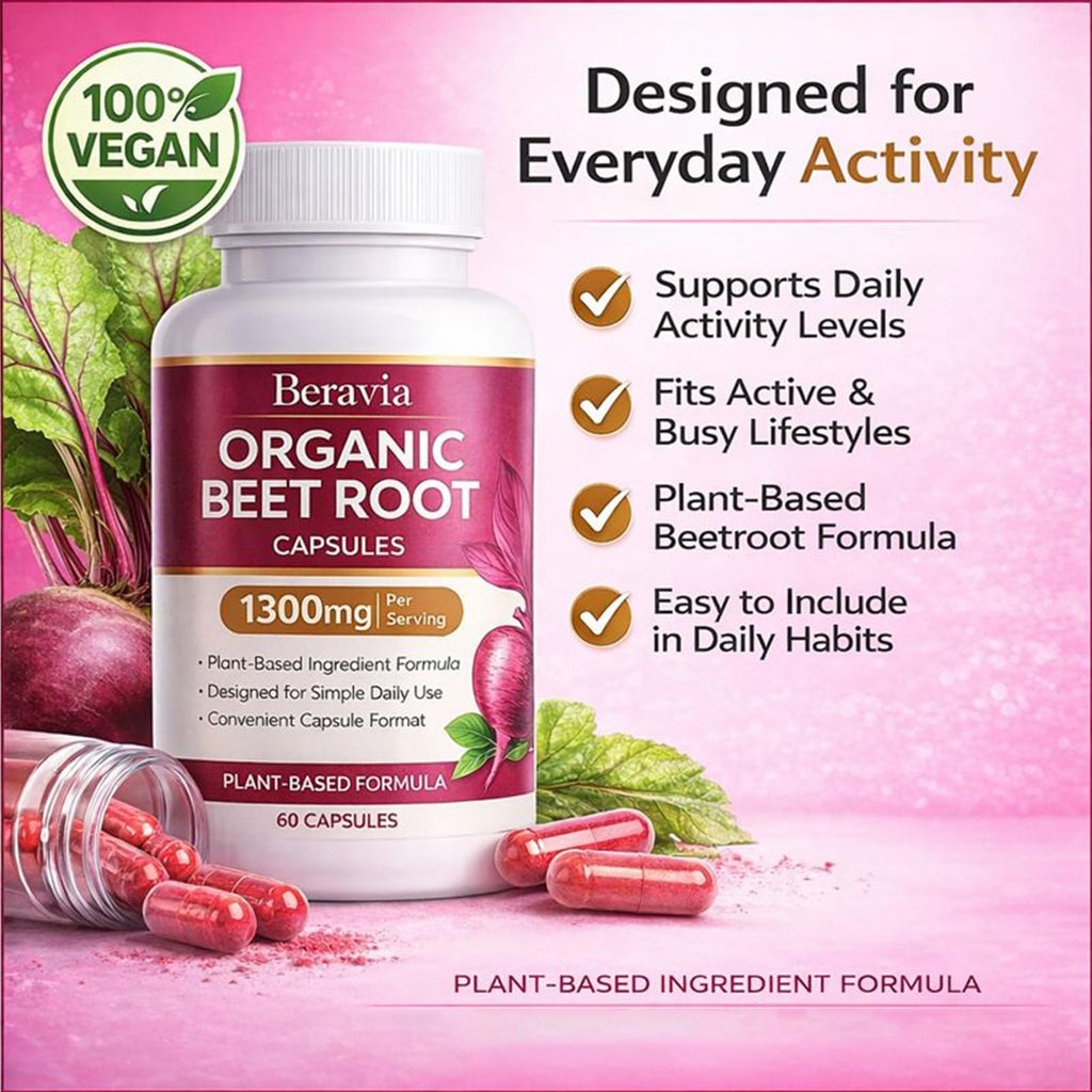 Organic Beet Root Capsules 1300 mg 60 Capsules B190