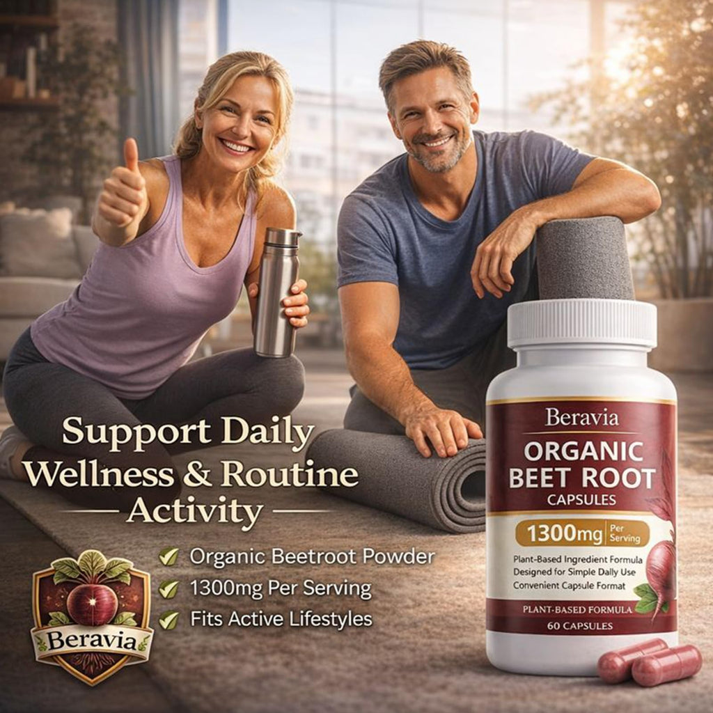 Organic Beet Root Capsules 1300 mg 60 Capsules B190