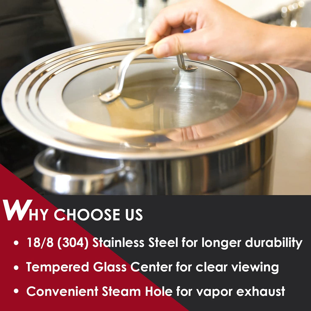Stainless Steel Universal Lid for Pots, Pans and Skillets G2633
