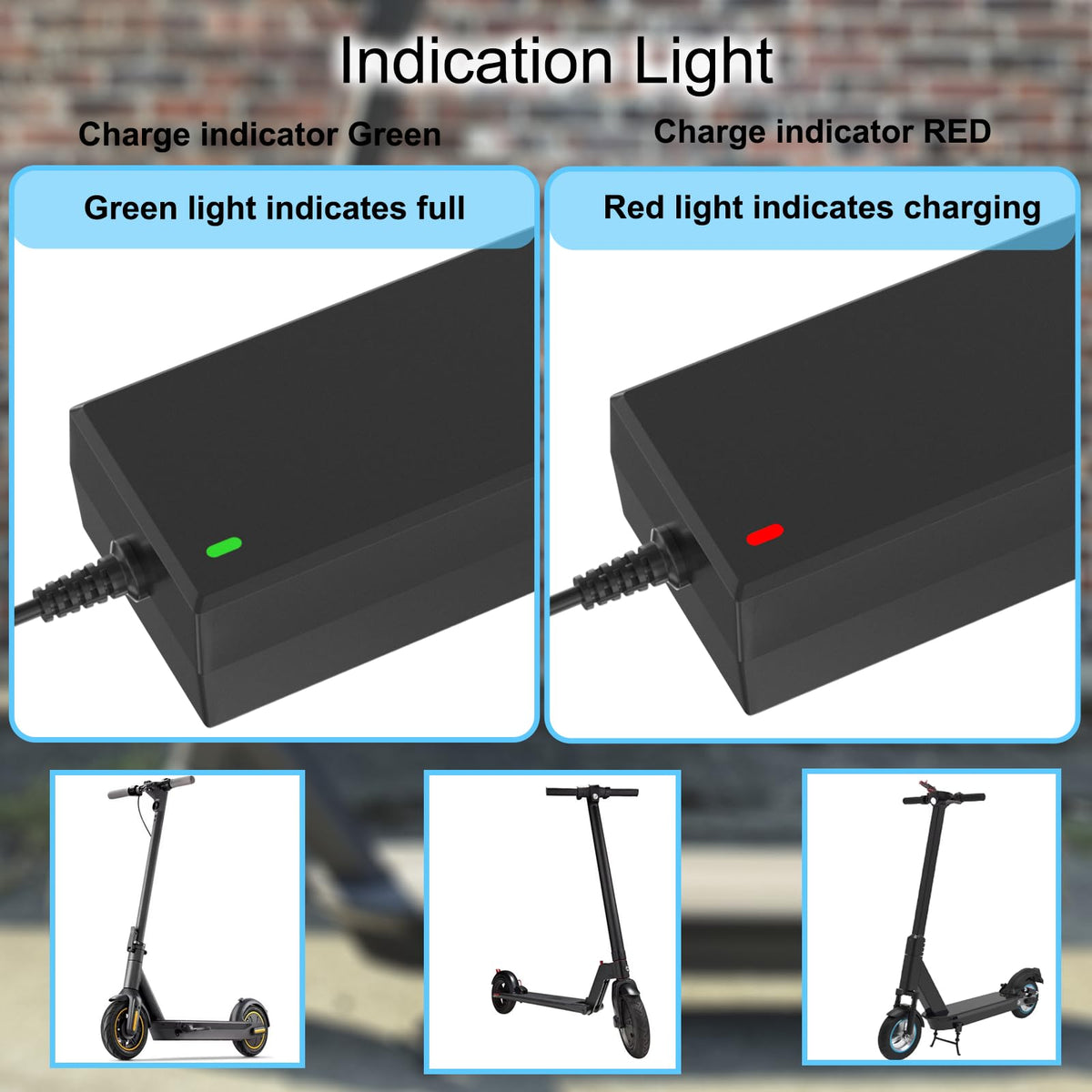 42V 2A Scooter Charger 4 in 1 Removable Connector K473784
