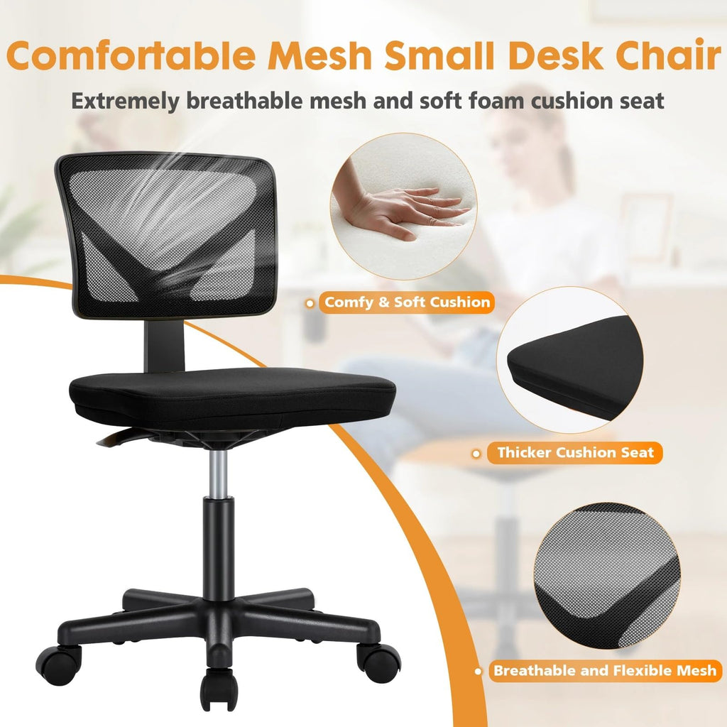 Armless Mesh Office Chair with Lumbar Support I34667