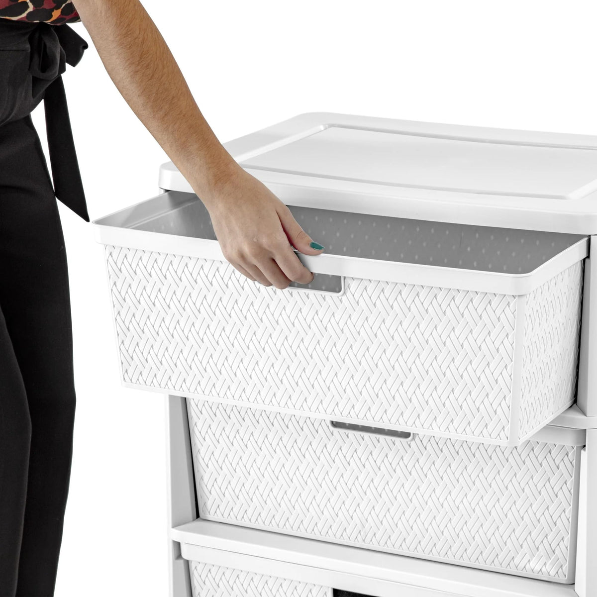 White 3 Drawer Plastic Storage Organizer W90321