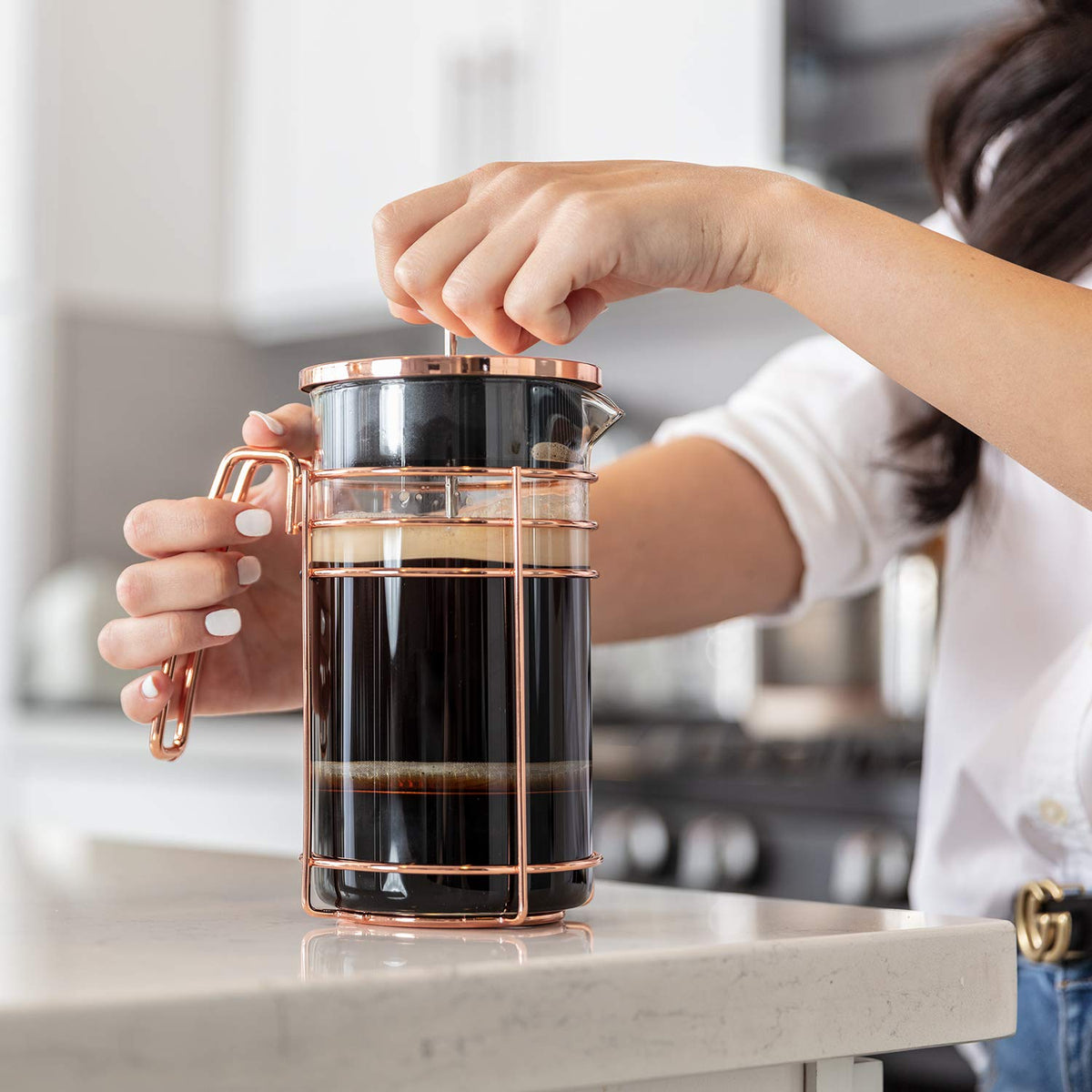 1000ml Rose Gold French Press Coffee Maker T647