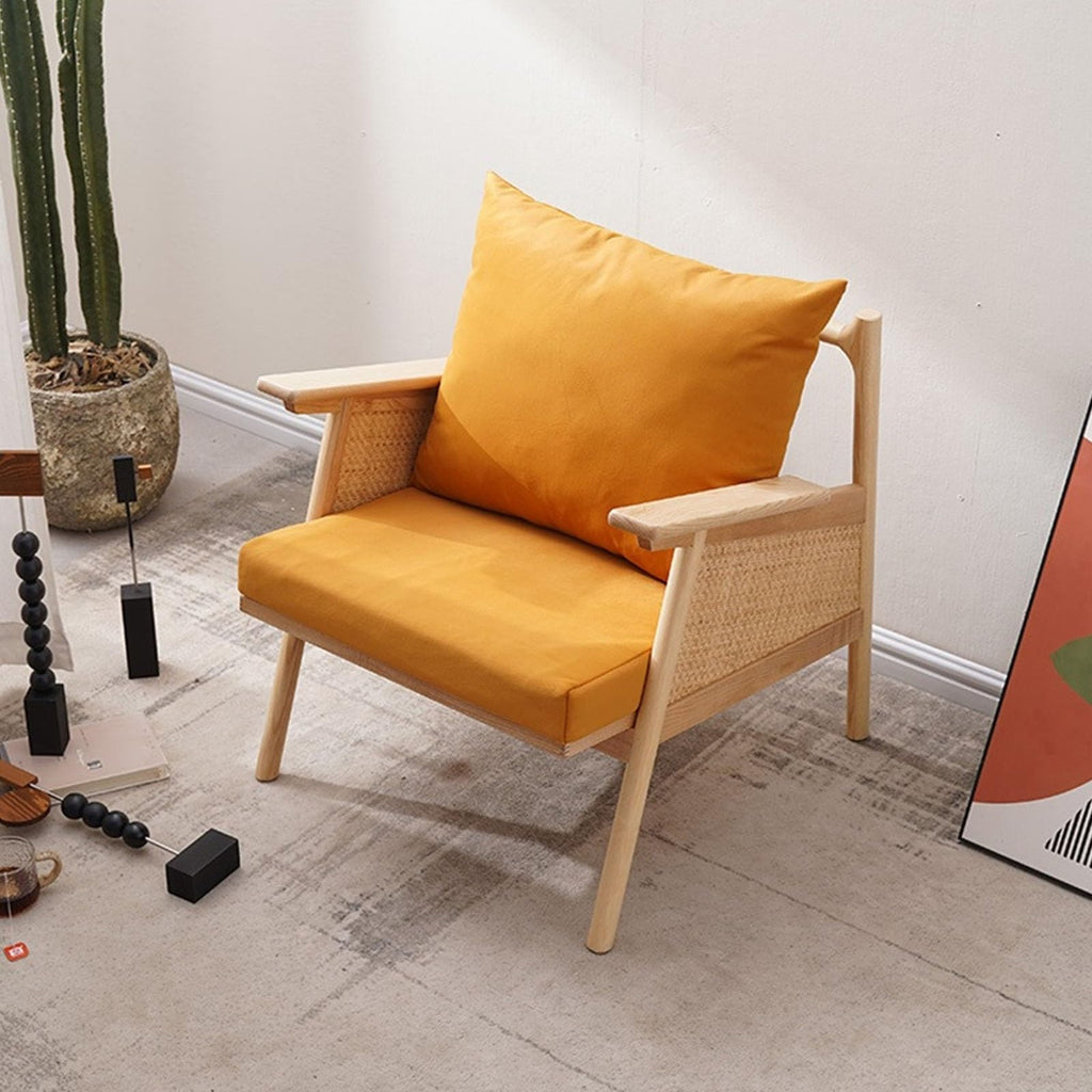 Rattan Wood Wicker Sofa Chair J55482