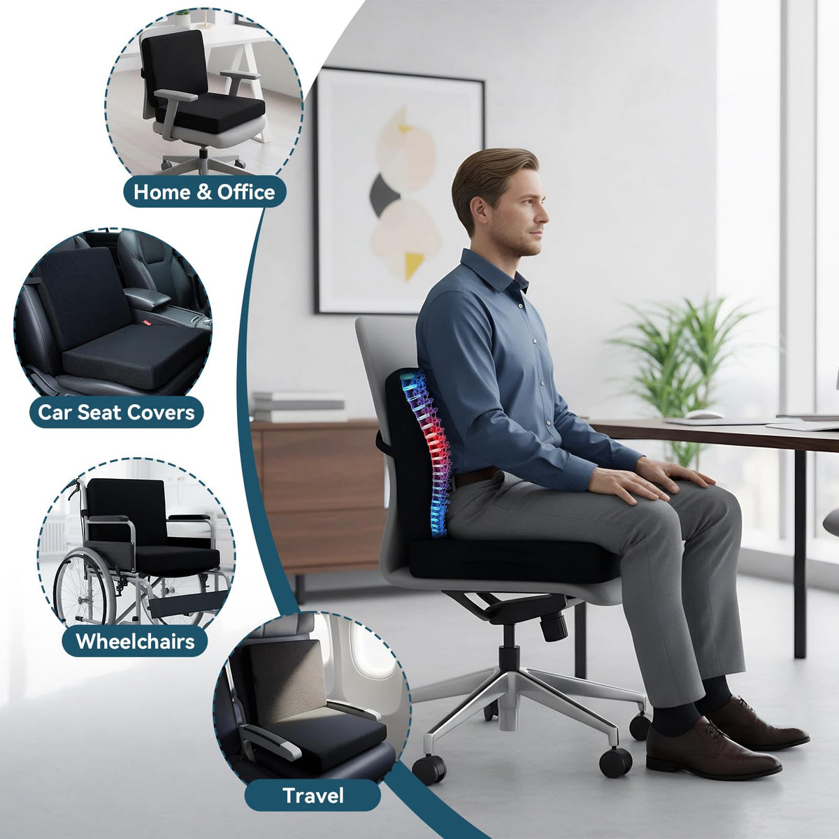 Car Seat Cushion with Backrest I565