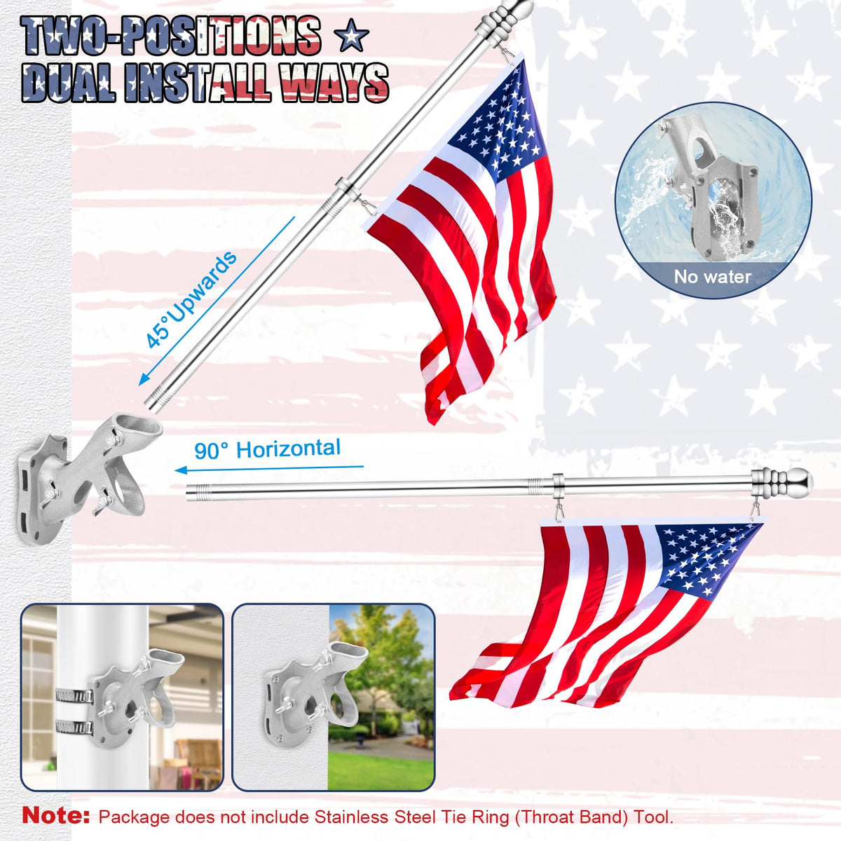 6 FT Stainless Steel Spinning Flag Pole N2662