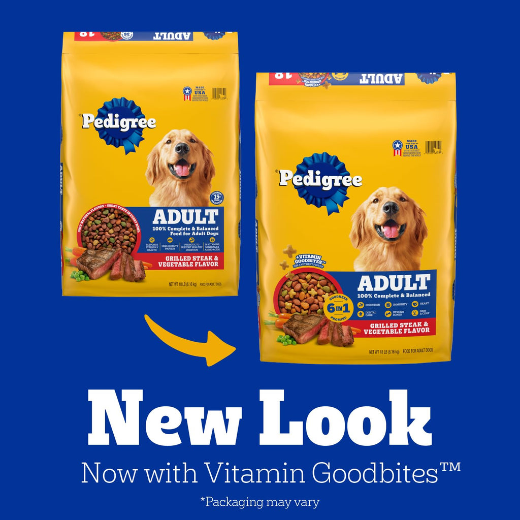 Adult Complete Nutrition Dry Dog Food Steak & Vegetable 18 lb R61793