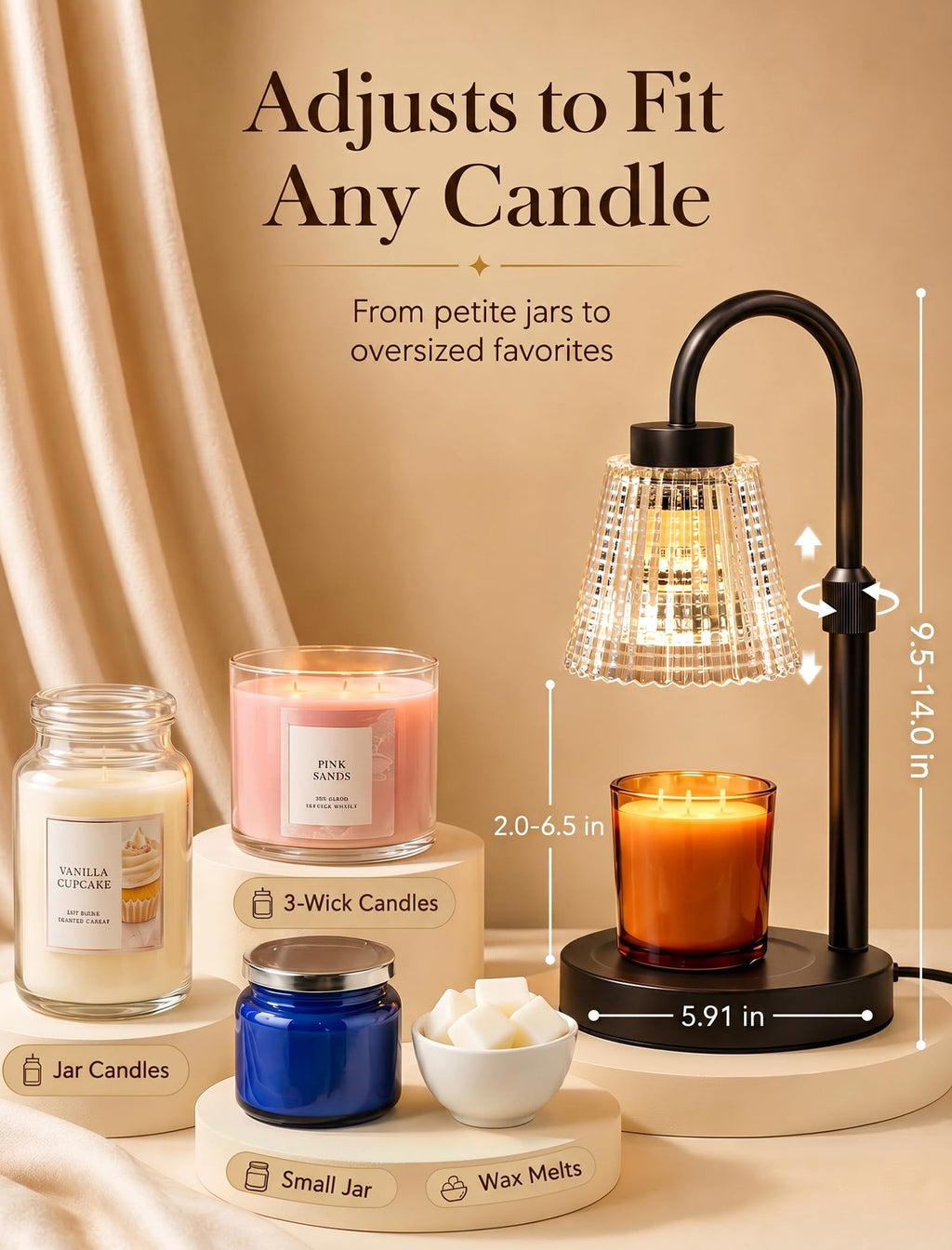 Candle Warmer Lamp with Timer and Dimmer P5578