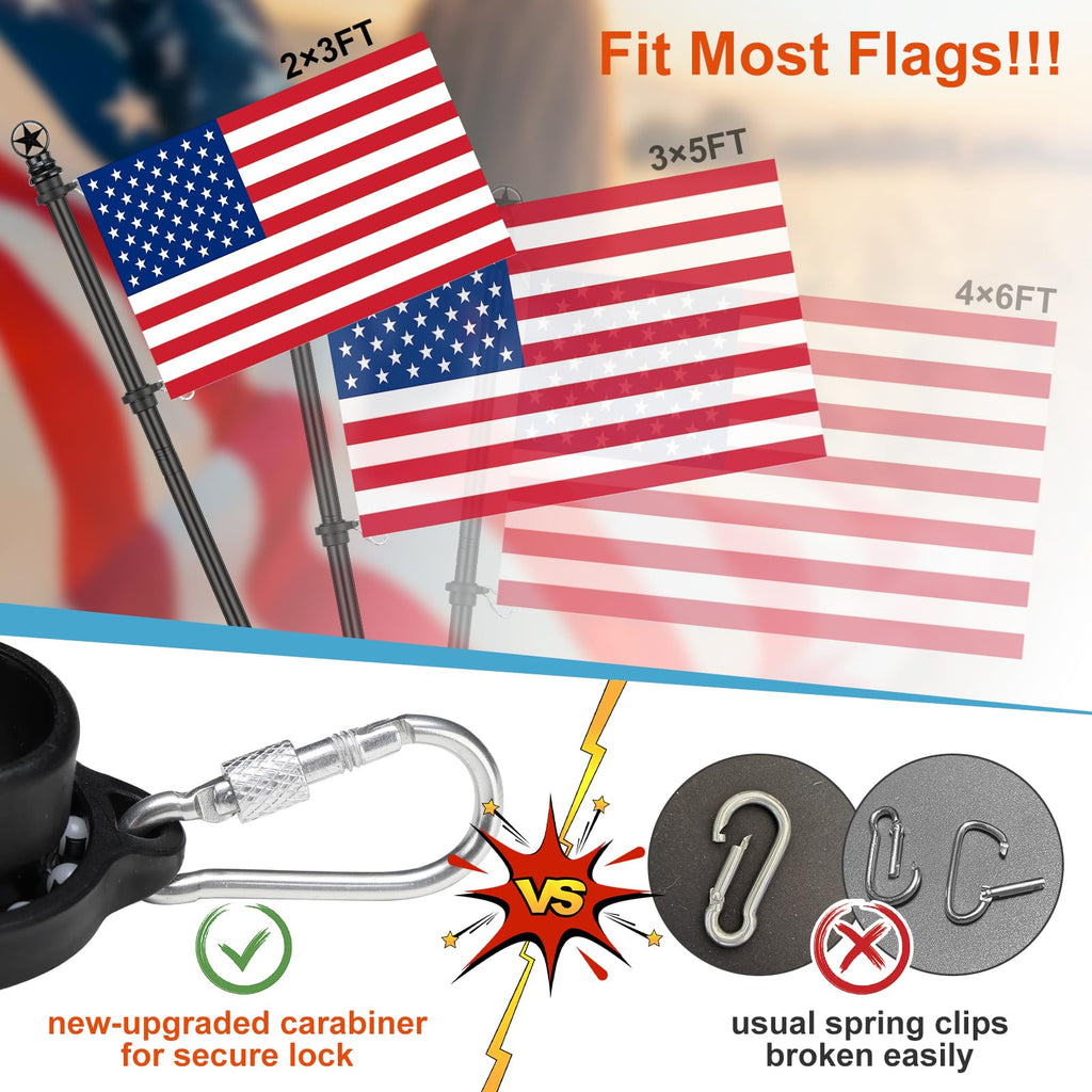 5ft Tangle-Free Stainless Steel Flag Pole Kit J19629