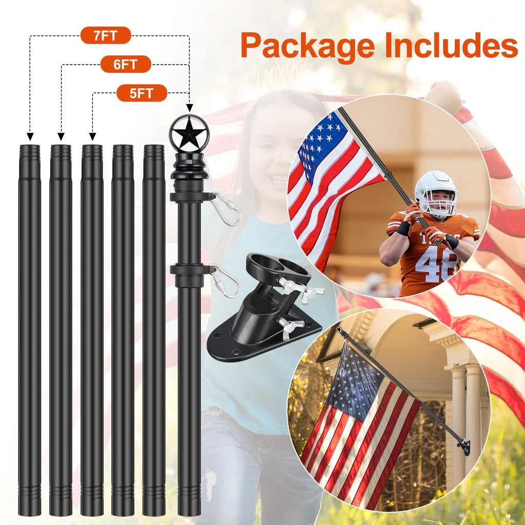 5ft Tangle-Free Stainless Steel Flag Pole Kit J19629