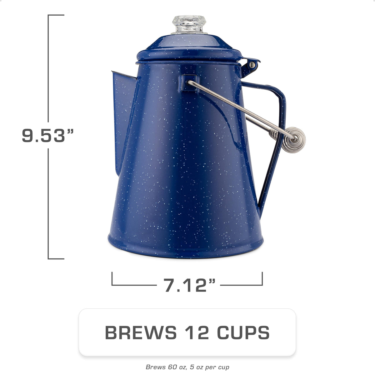 Blue Enamel 12 Cup Percolator Coffee Pot T454921