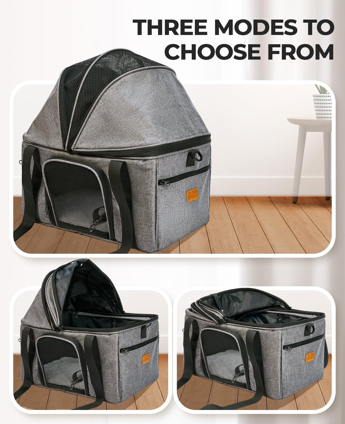 Top-Expandable Cat Carrier with Semi-Open Canopy Z5637