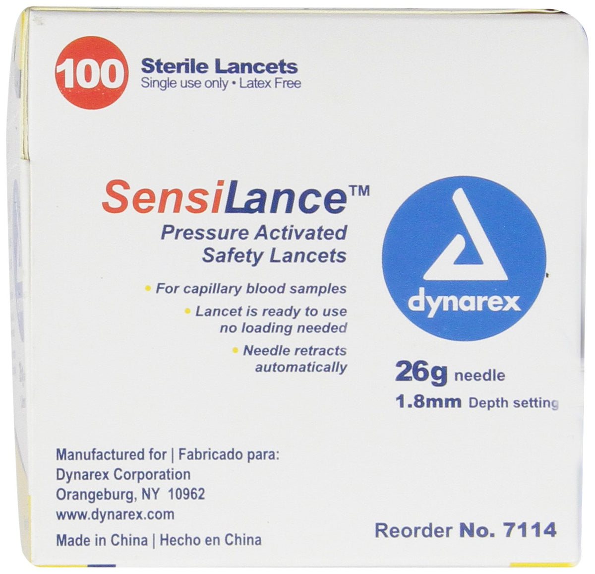 26 Gauge Sterile Safety Lancets 100 Count D9723