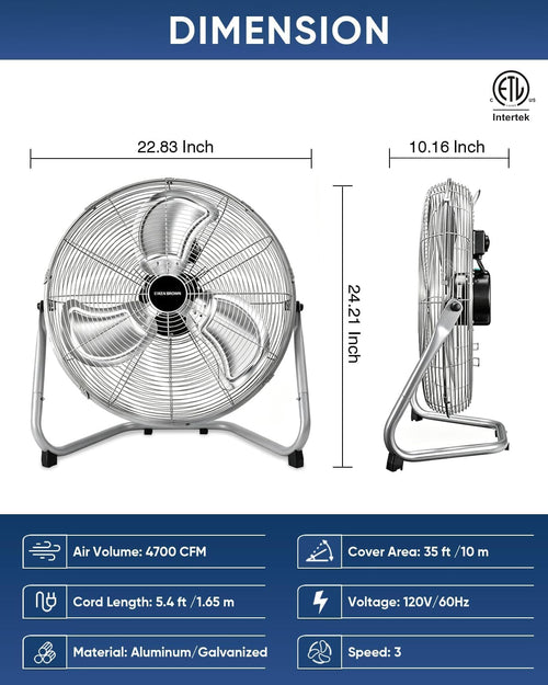 20 Inch 3 Speeds High Velocity Box Fan J802