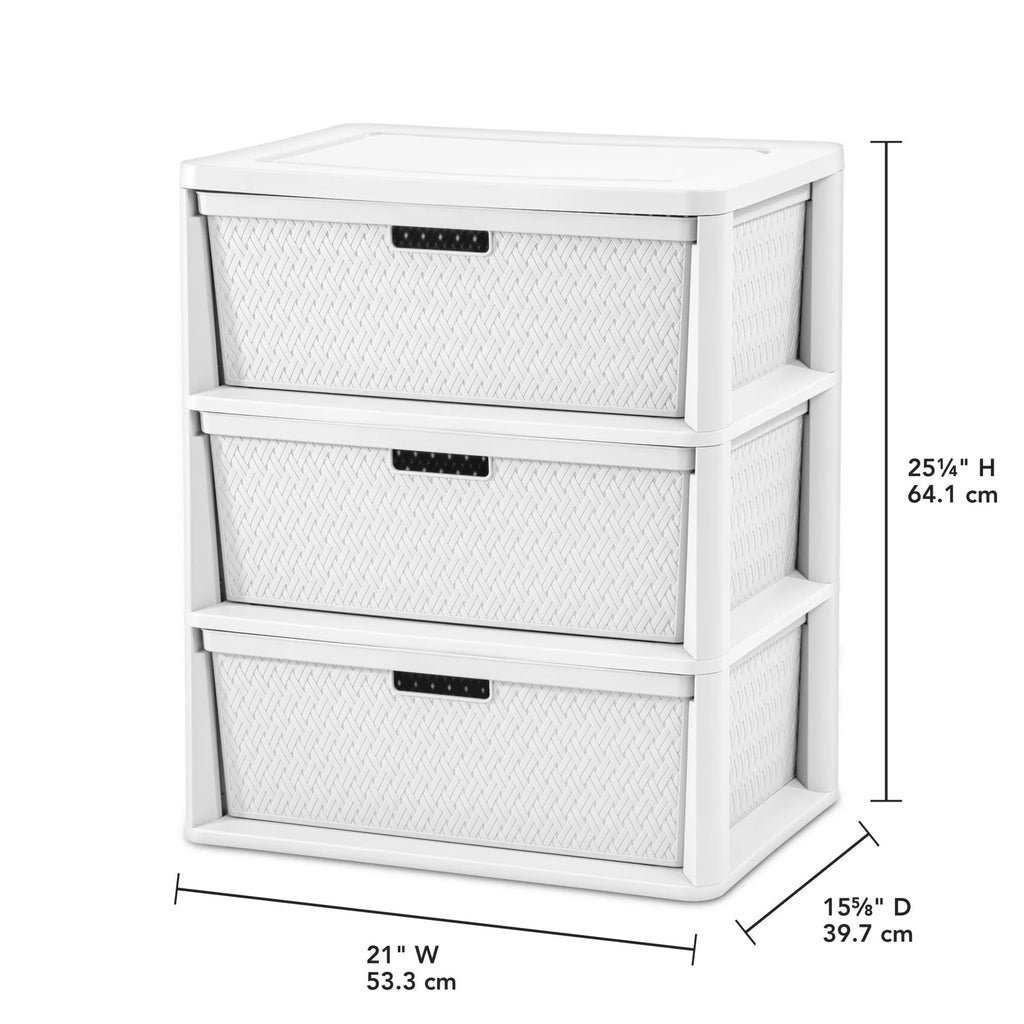 White 3 Drawer Plastic Storage Organizer W90321