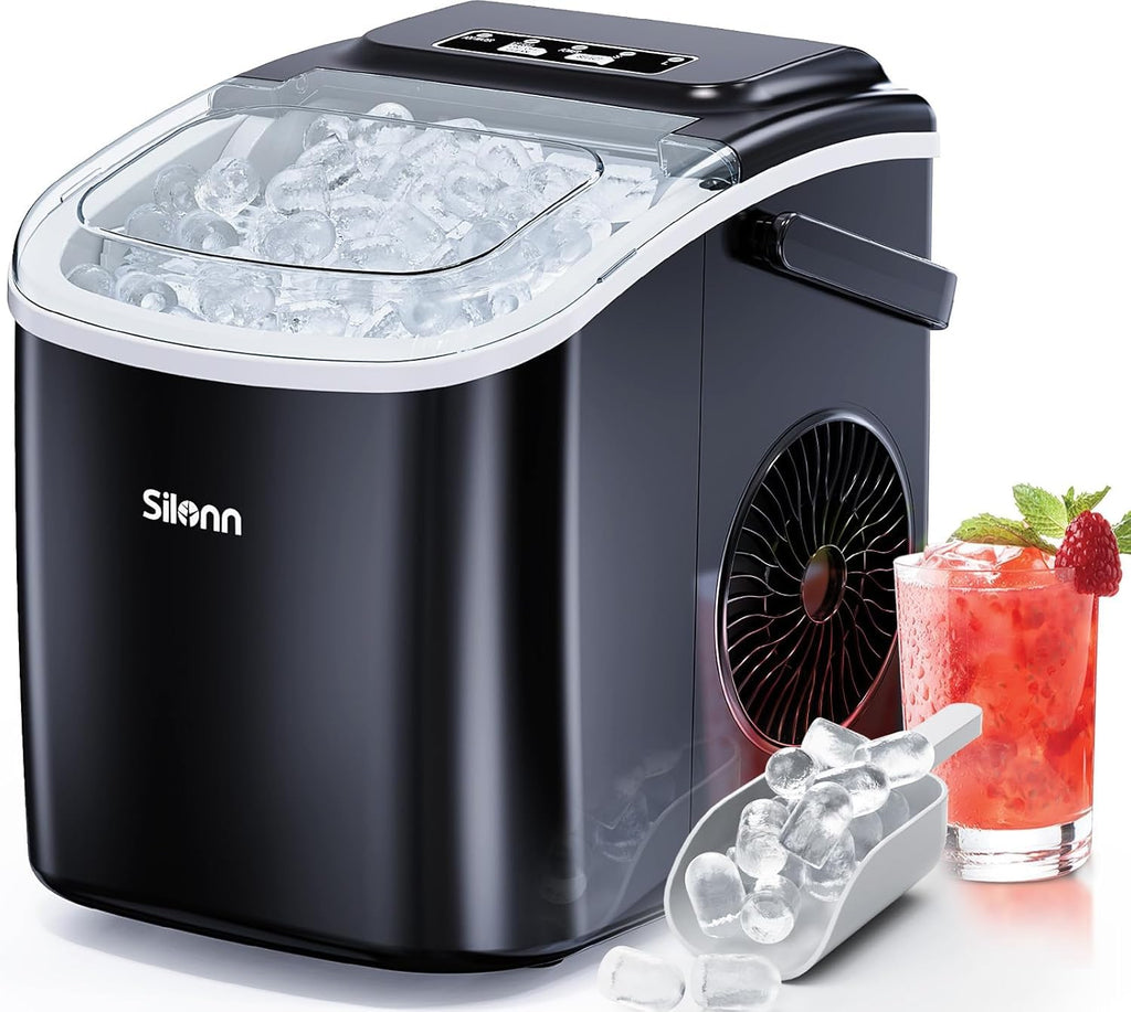 Countertop Ice Maker with Ice Scoop and Basket, Black N988
