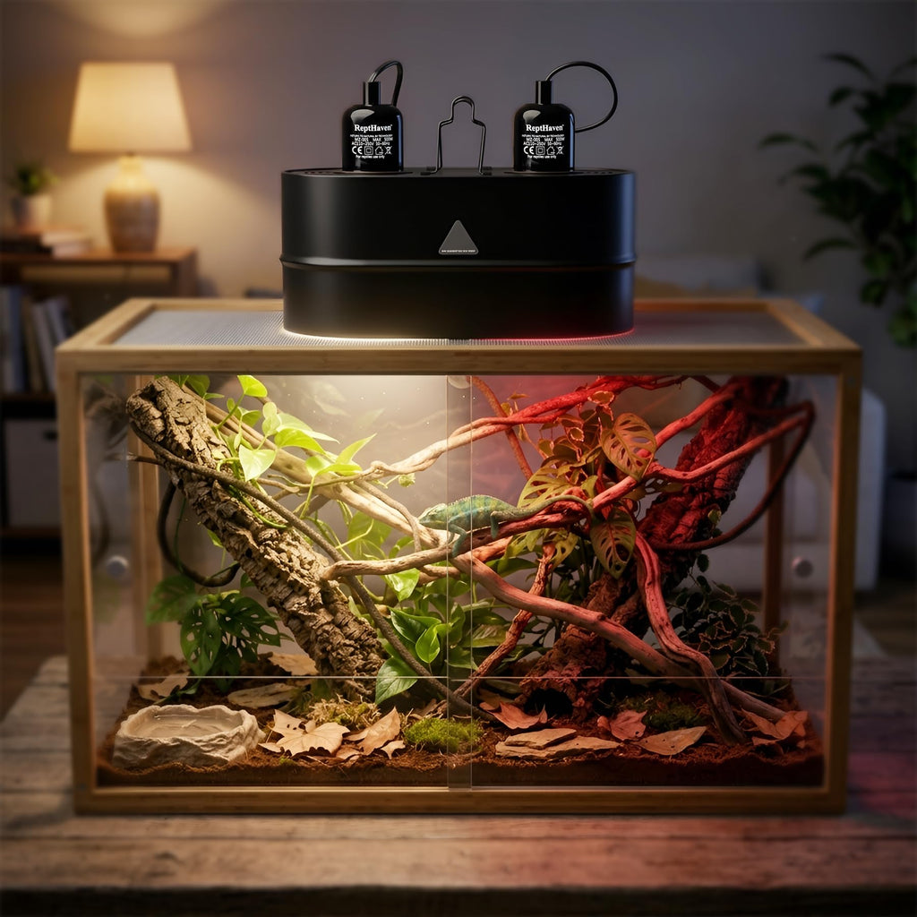2-in-1 Deep Dome Reptile Light Fixture Kit with 100W UVA Basking Bulb & 100W Infrared Heat Lamp Q509762