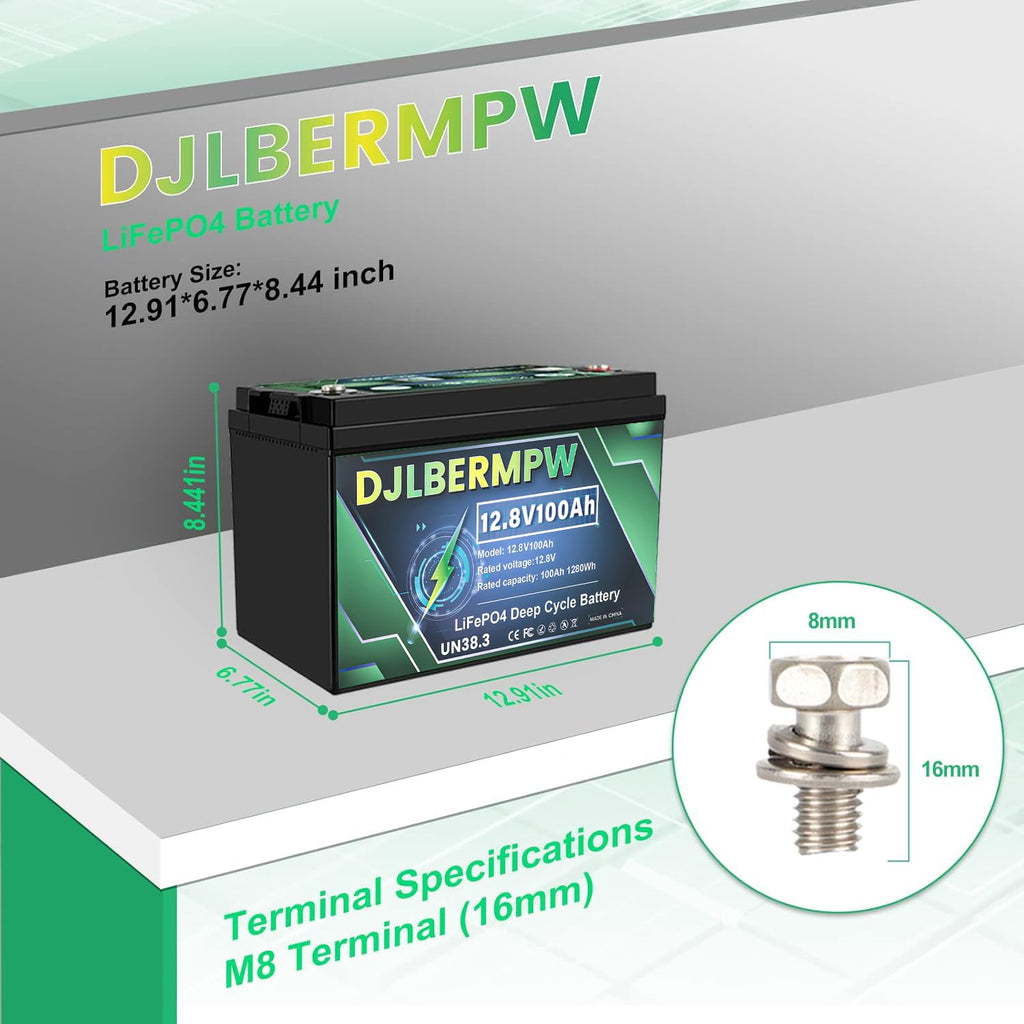 12.8V 100Ah LiFePO4 Lithium Battery W590226