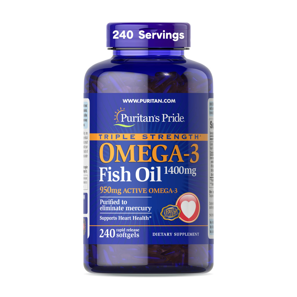 Triple Strength Omega-3 Fish Oil 1400mg 240 Softgels X144068