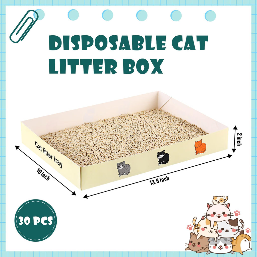 30 Pack Foldable Disposable Cat Litter Box E1759