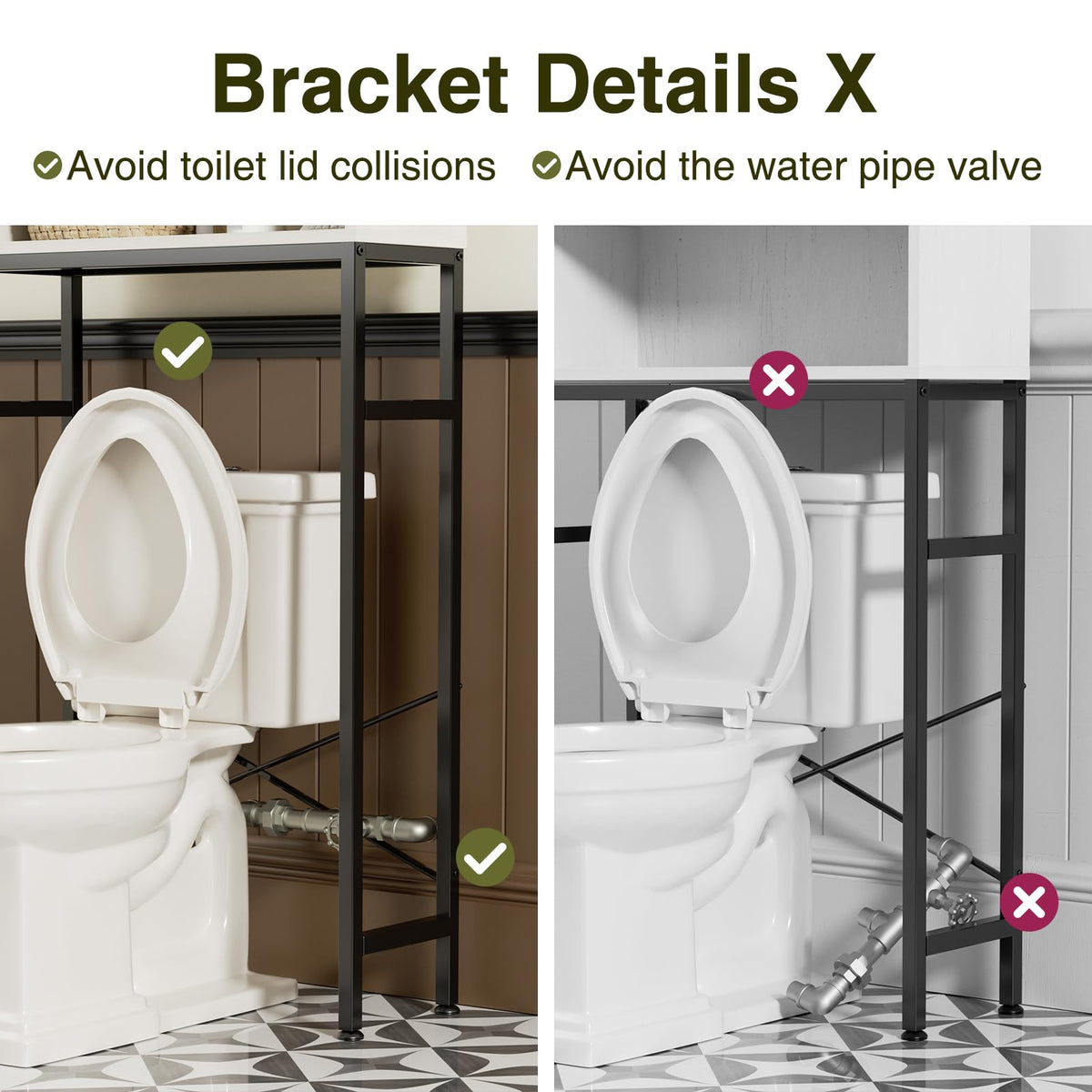 Over The Toilet Storage Cabinet with Adjustable Shelf, White N2310