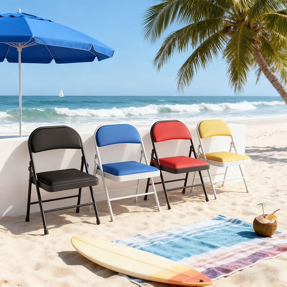 Black Folding Bar Stool with Backrest and Footrest D555226