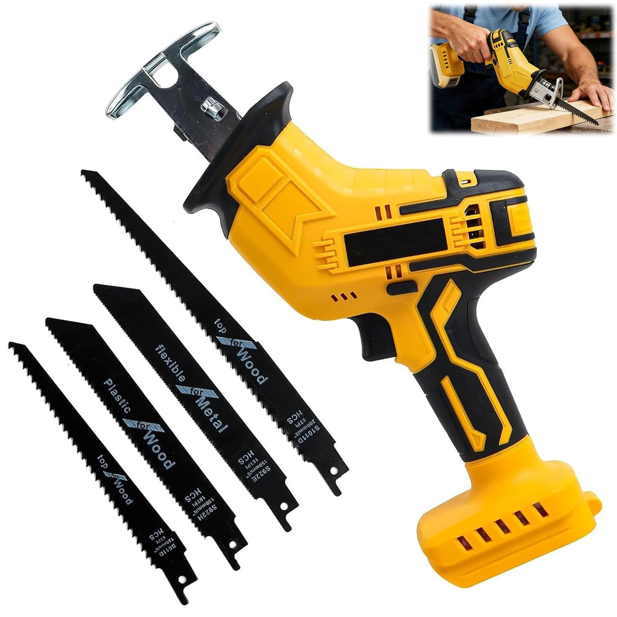 Cordless Reciprocating Saw with 4 Blades Kit W841