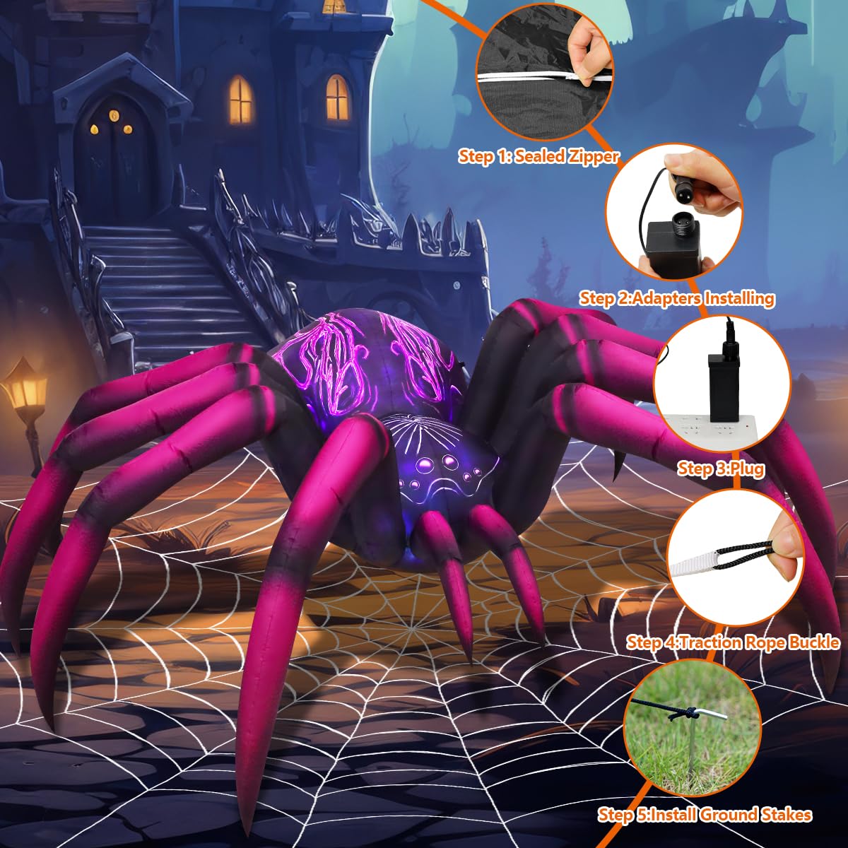 9 FT Halloween Inflatables with Built-in LEDs W79124