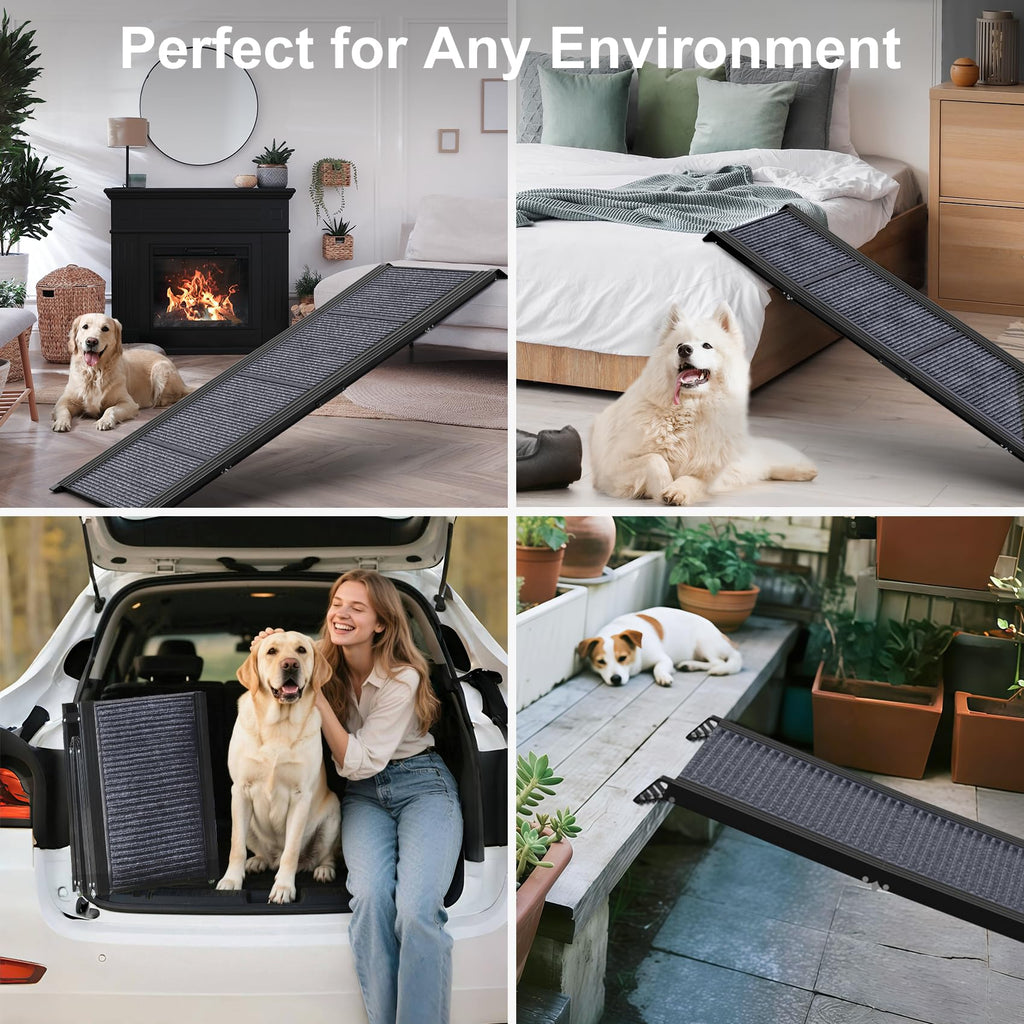63" L × 17" W Lightweight Foldable Dog Ramp F951