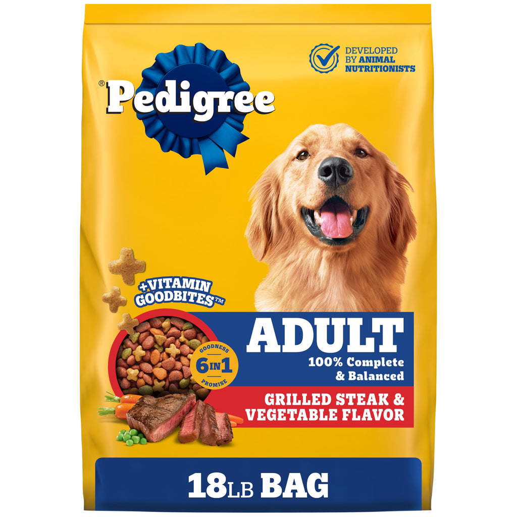 Adult Complete Nutrition Dry Dog Food Steak & Vegetable 18 lb R61793
