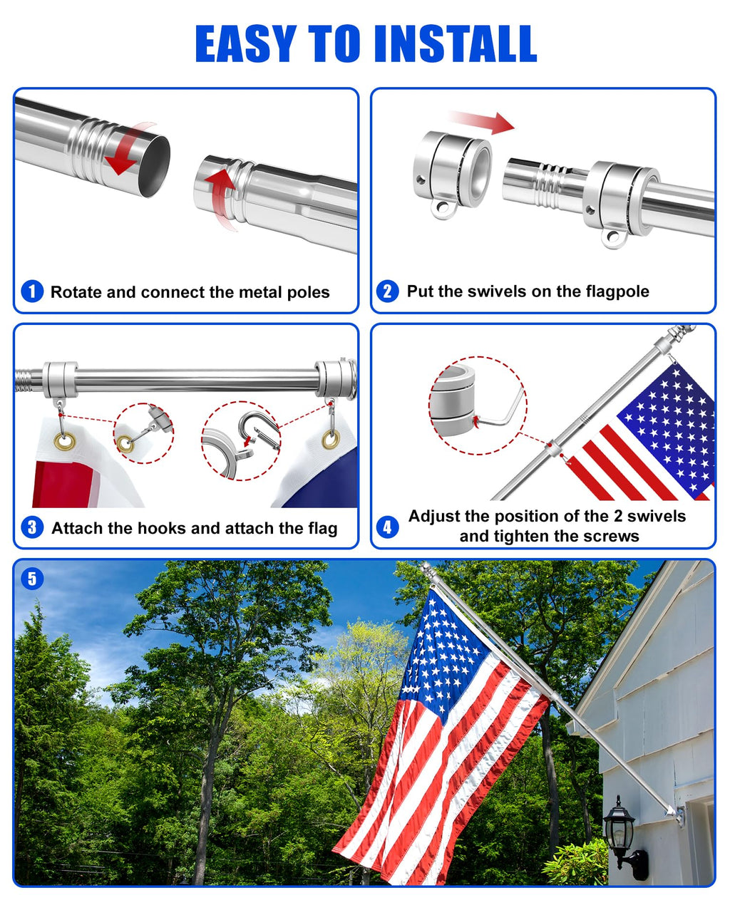 T304 Stainless Steel Flag Pole O772