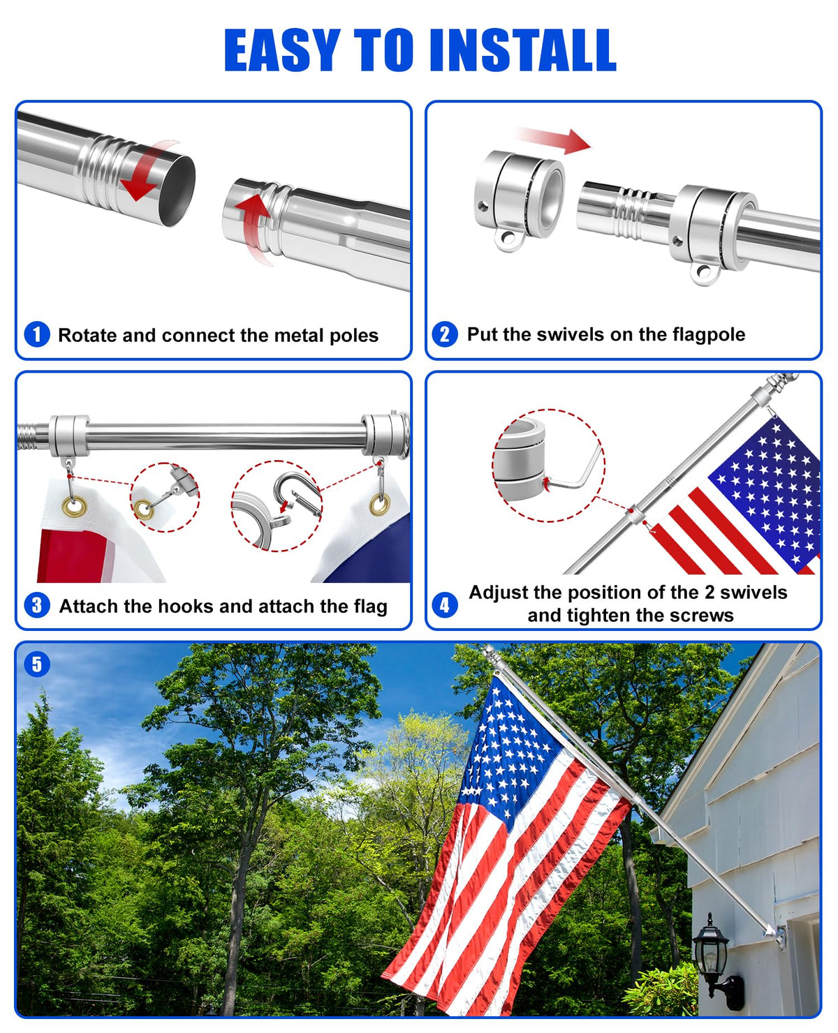 T304 Stainless Steel Flag Pole O772