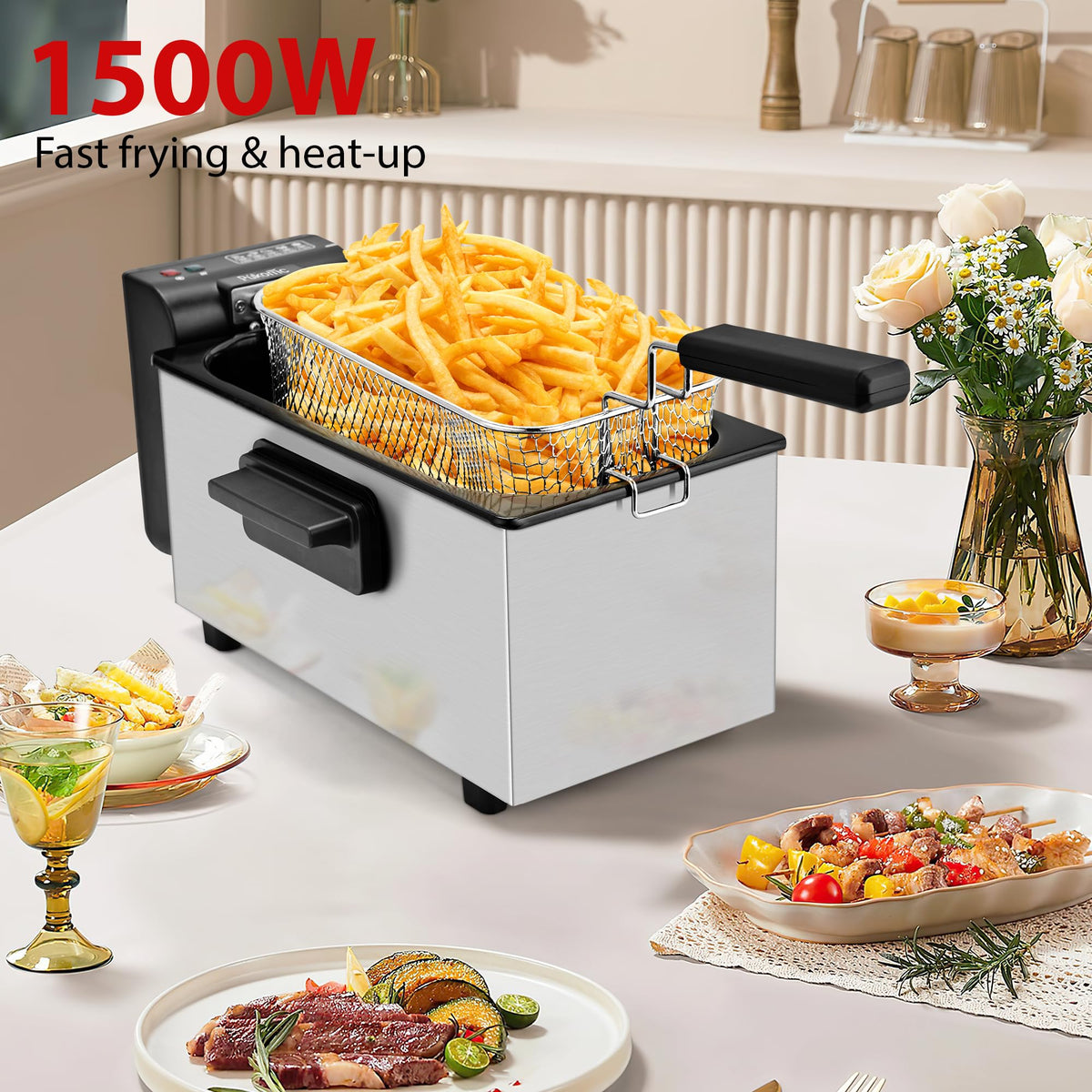 3L 1500W Deep Fryer with Adjustable Temperature C7605