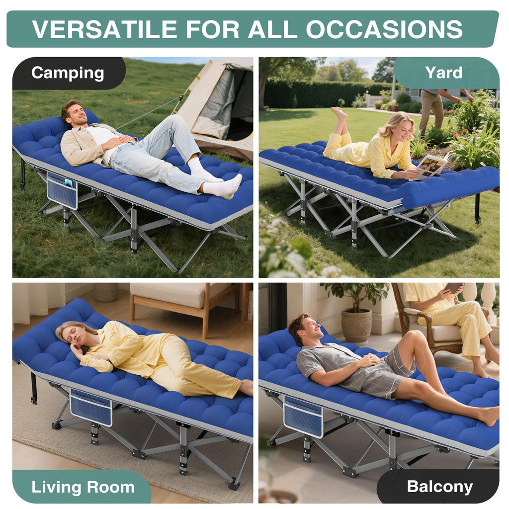 Folding Camping Cot with Mattress and Carry Bag O63368