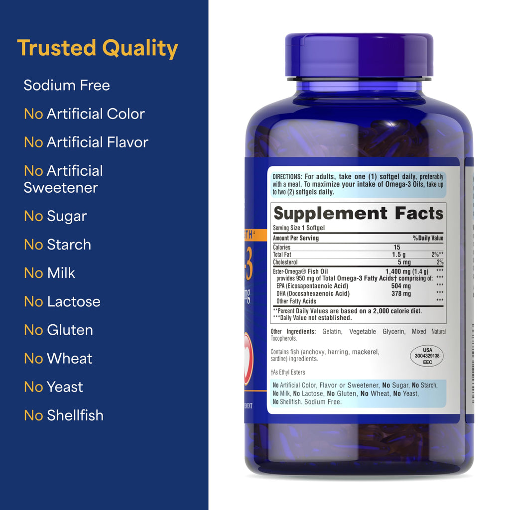 Triple Strength Omega-3 Fish Oil 1400mg 240 Softgels X144068