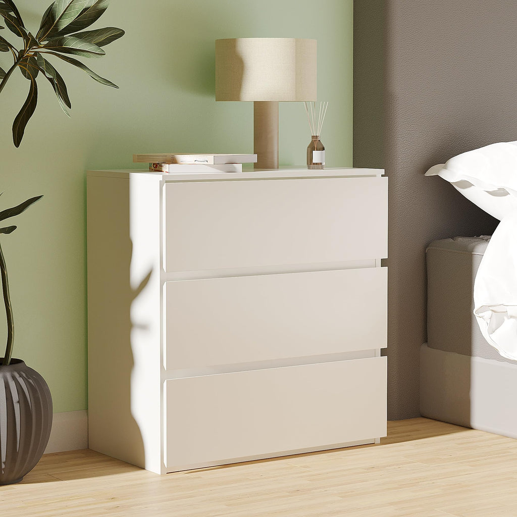 White 3 Drawer Wood Dresser T53120
