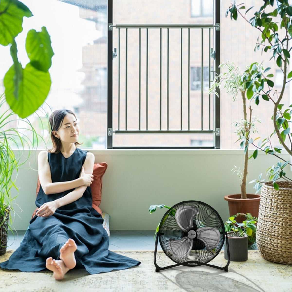 Black 20in 3 Speeds Floor Fan 2 Pack Q577