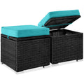 Set of 2 Wicker Ottomans with Storage R550