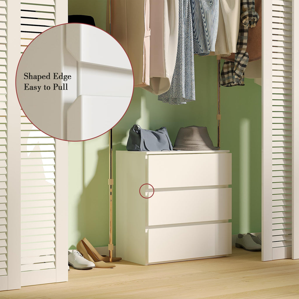 White 3 Drawer Wood Dresser T53120