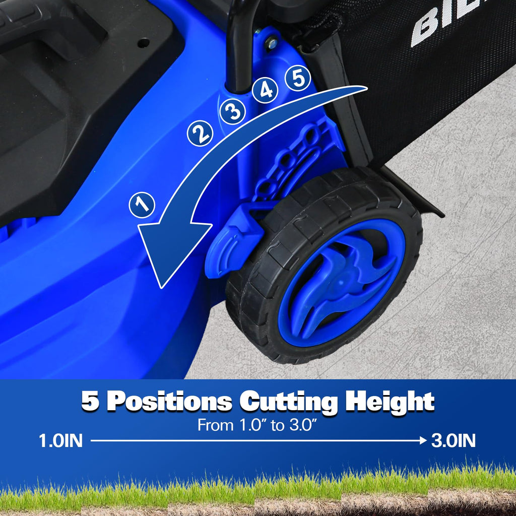 15" Corded Electric Push Mower with 35L Grass Bag O960848