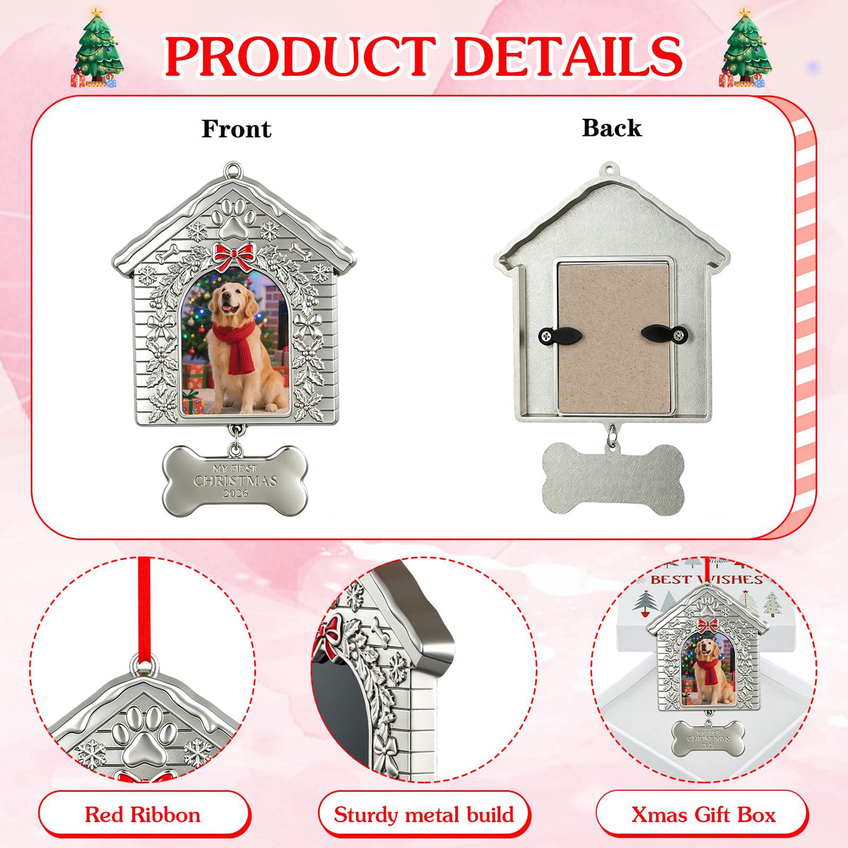 Dog First Christmas Ornament 2026 Metal Photo Frame J542948