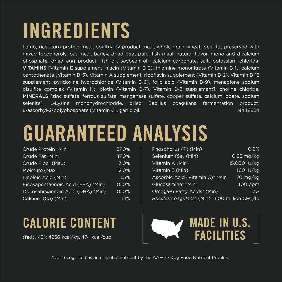 High Protein Small Bites Lamb & Rice Dog Food 37.5 Pound Y2850